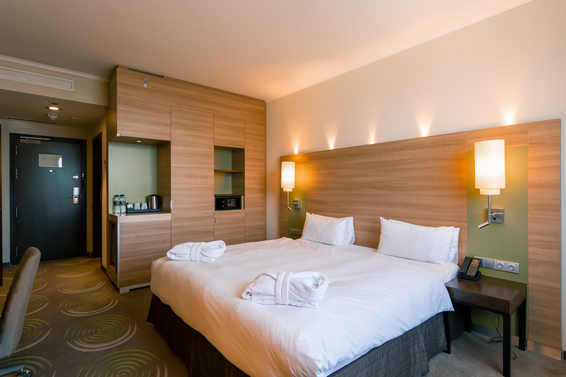 interior of deluxe hotel room after cleaning house